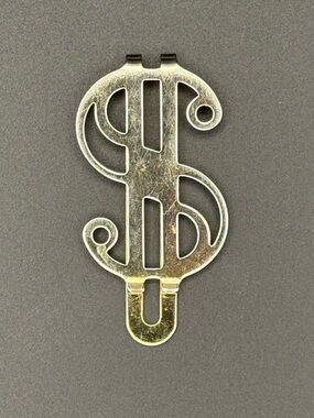 Vintage Dollar Sign Metal Money Clip- Silver Tone